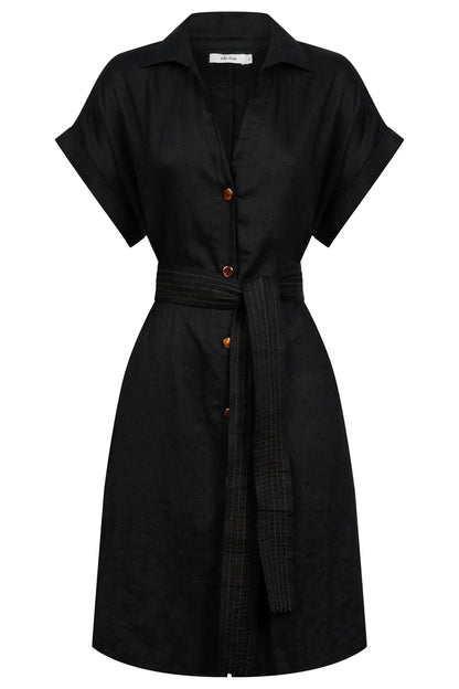 Maris Shirt Dress - Black