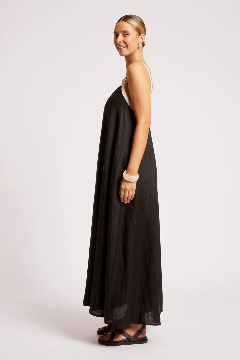 Maris Splice Tank Maxi Dress - Black / Tusk