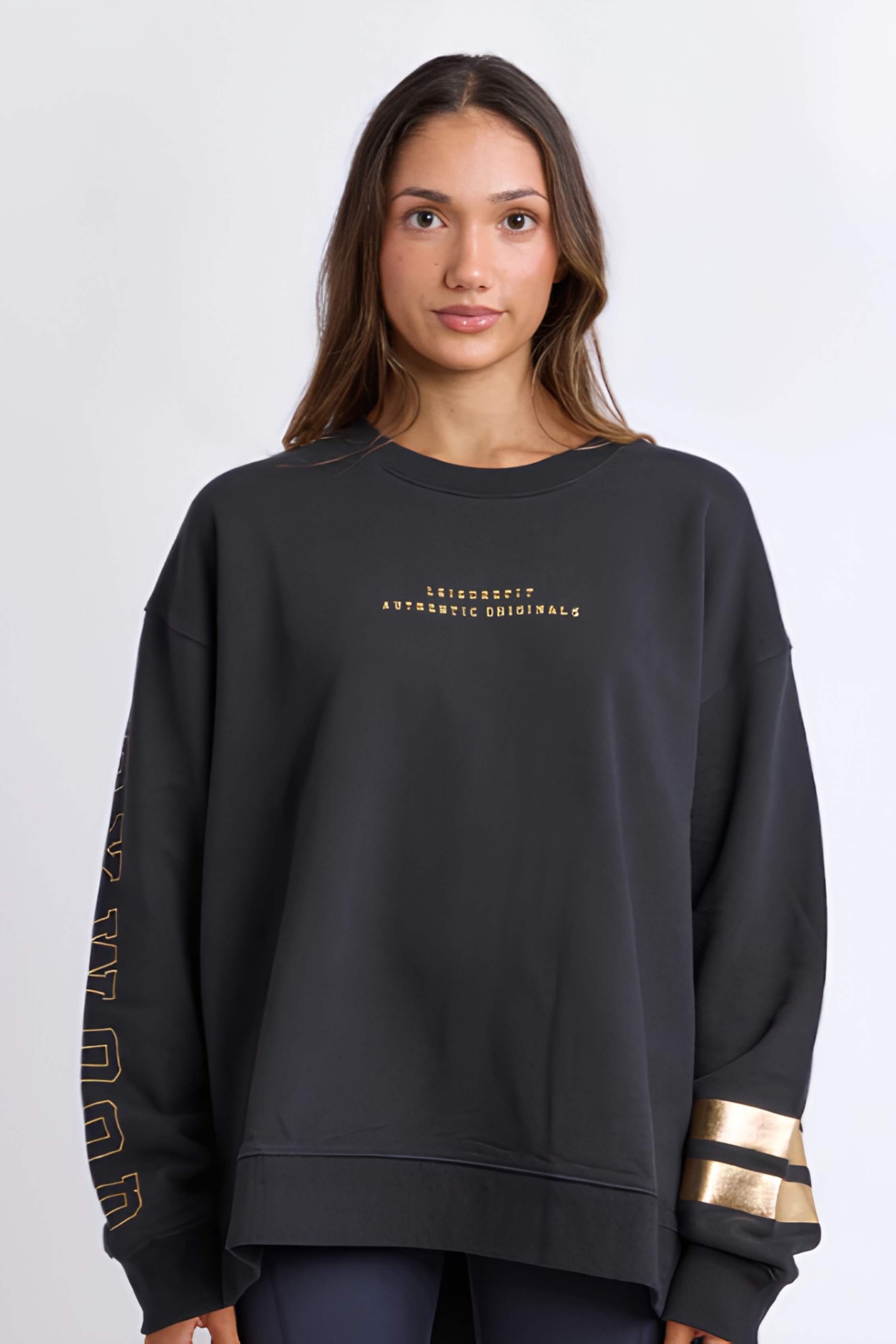 Foxwood Metallic Origin Crew - Black with Gold