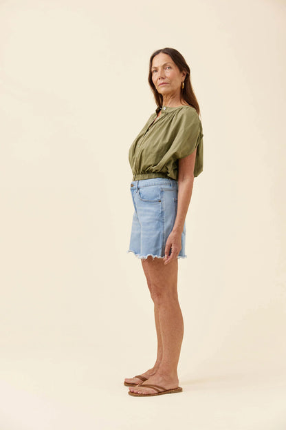 Rosa Reversible Crop Top - Sage