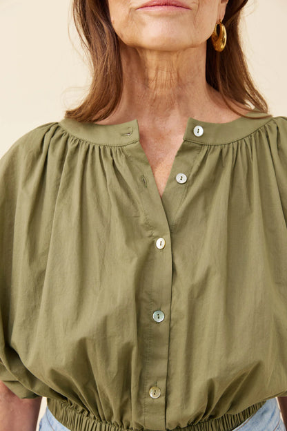 Rosa Reversible Crop Top - Sage