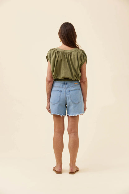 Rosa Reversible Crop Top - Sage