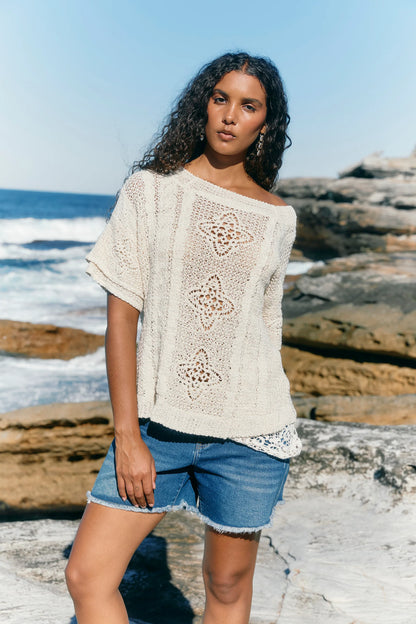 Maggie Crochet Top - Canvas