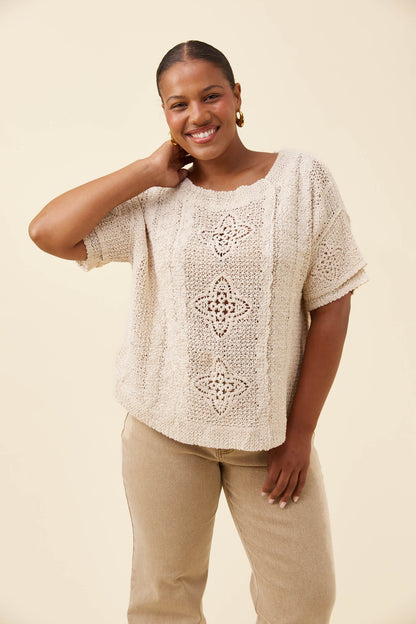 Maggie Crochet Top - Canvas