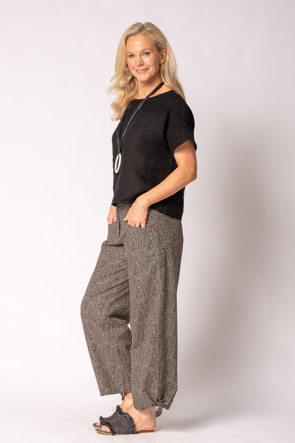 Delara Cotton Pants - Onyx
