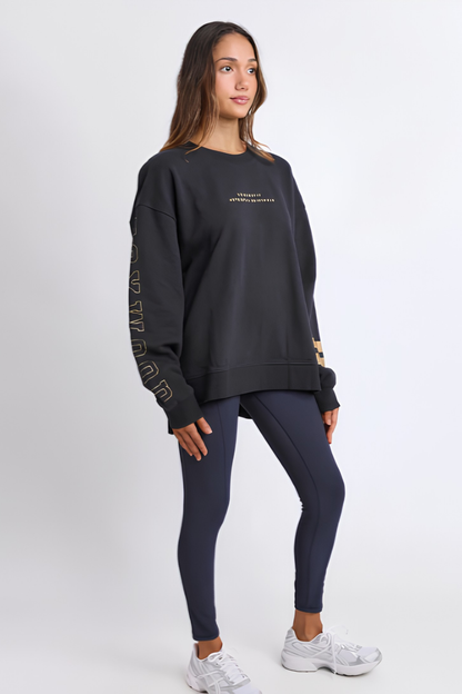 Foxwood Metallic Origin Crew - Black with Gold