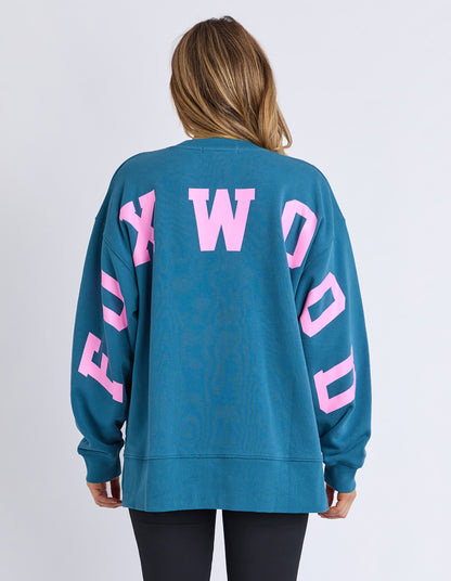 Foxwood Interval Crew - Ocean/Neon Pink