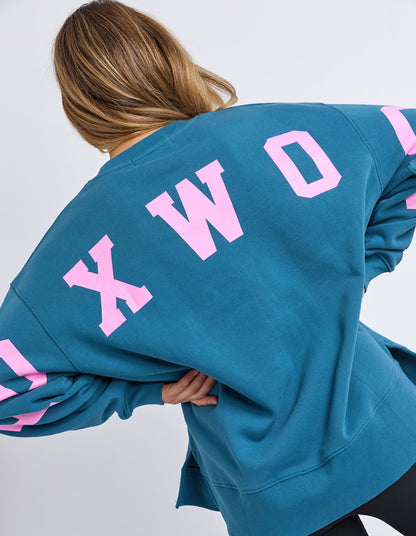 Foxwood Interval Crew - Ocean/Neon Pink