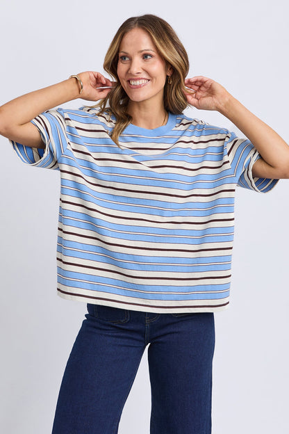 Nika Stripe Short Sleeve - Blue