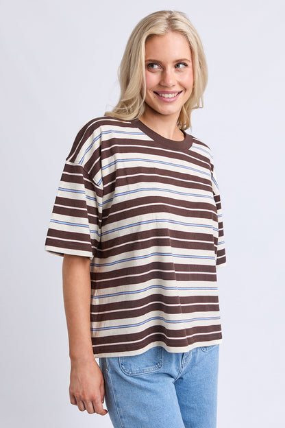 Nika Stripe Short Sleeve - Coffee