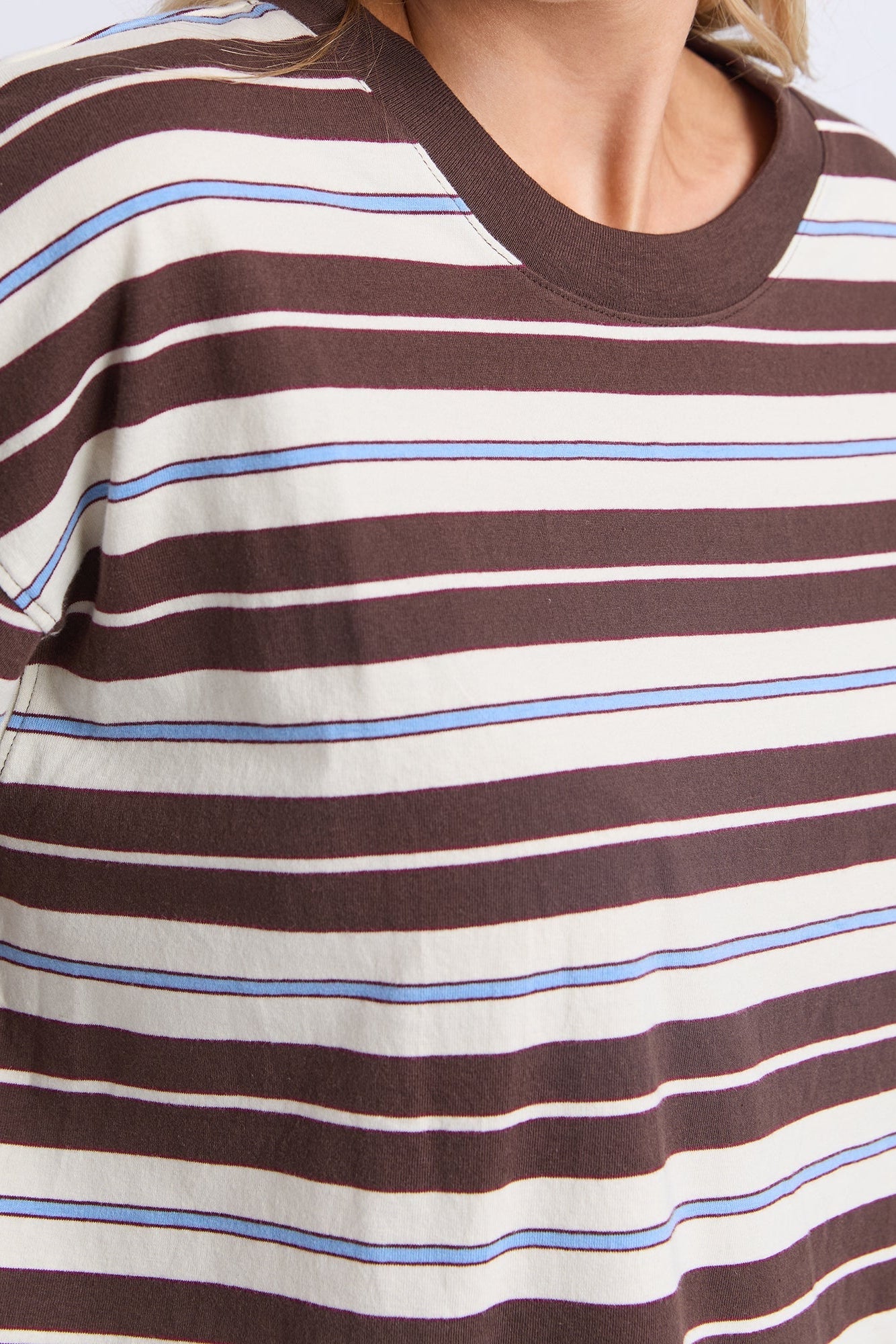 Nika Stripe Short Sleeve - Coffee