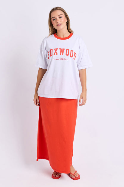 Foxwood Interval Contrast Tee - Wht/Grenadine