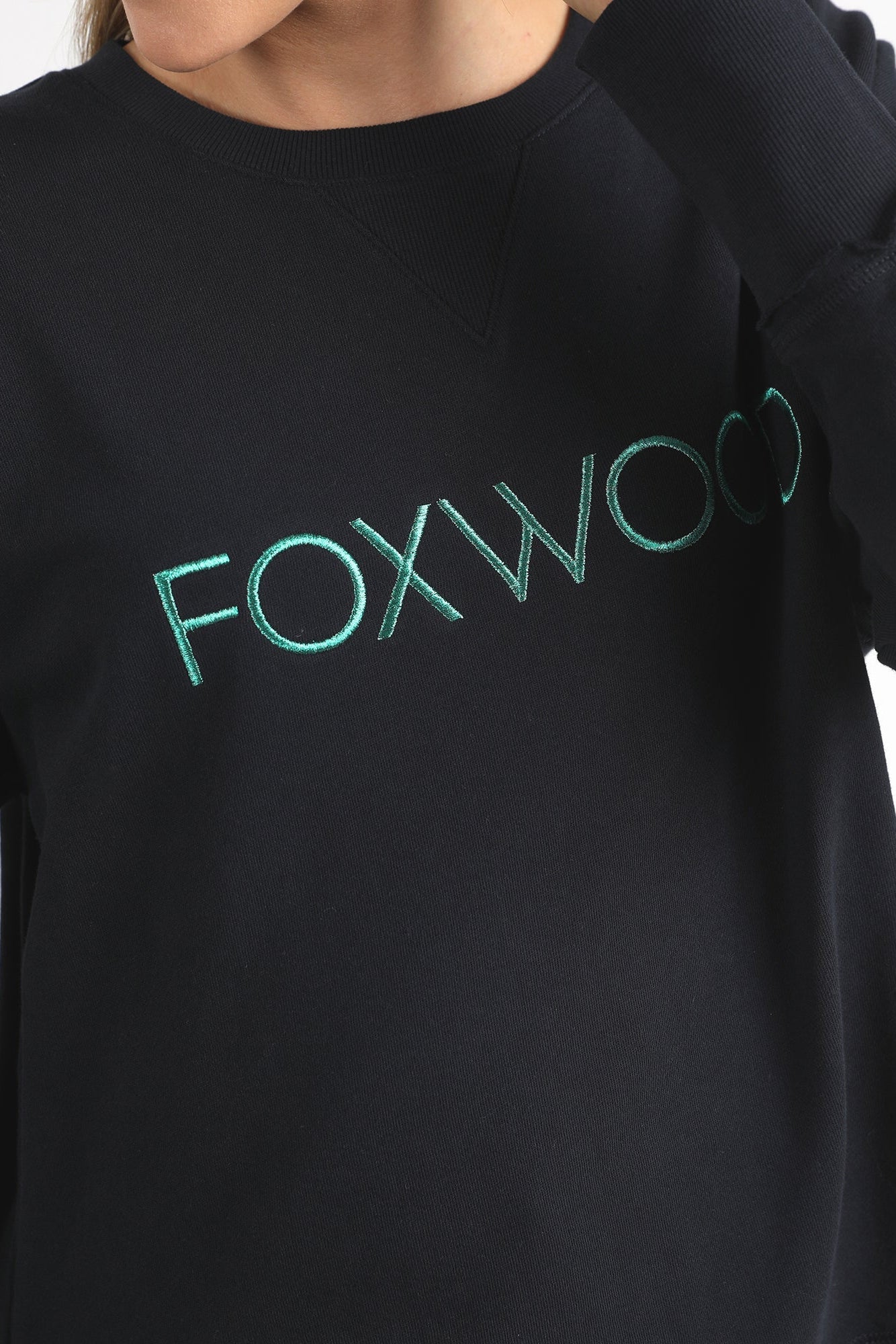 Foxwood Simplified Metallic Crew - Black