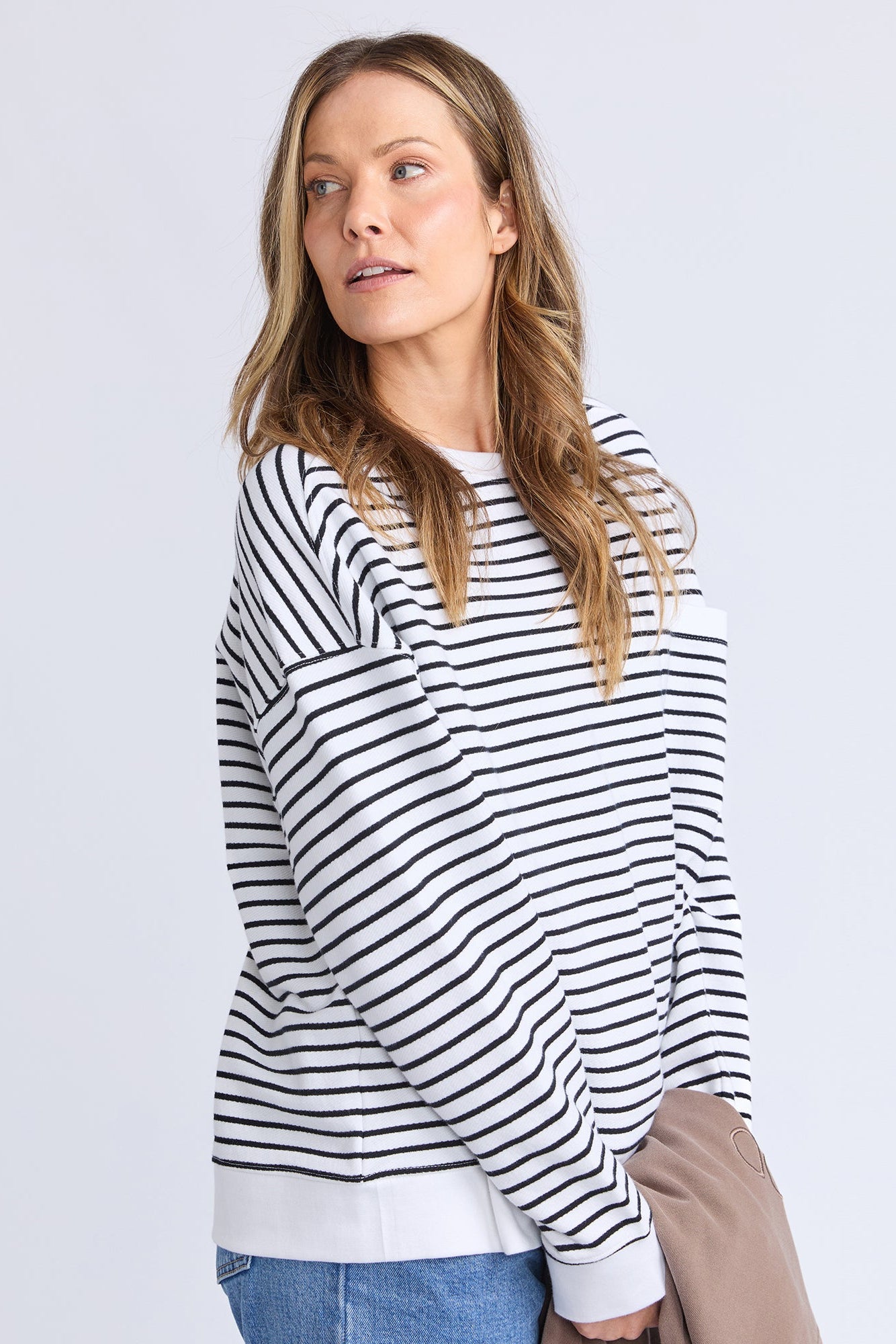 Original Stripe Crew - White/Black