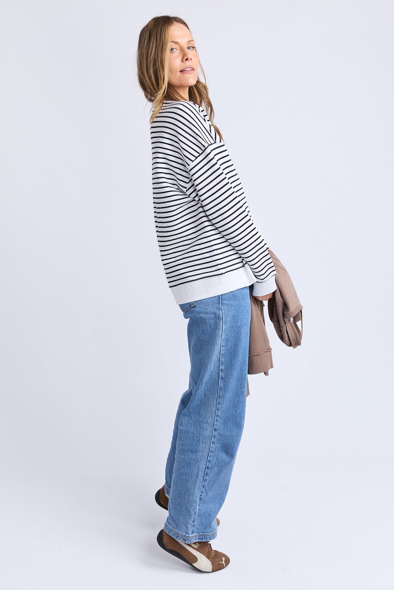 Original Stripe Crew - White/Black
