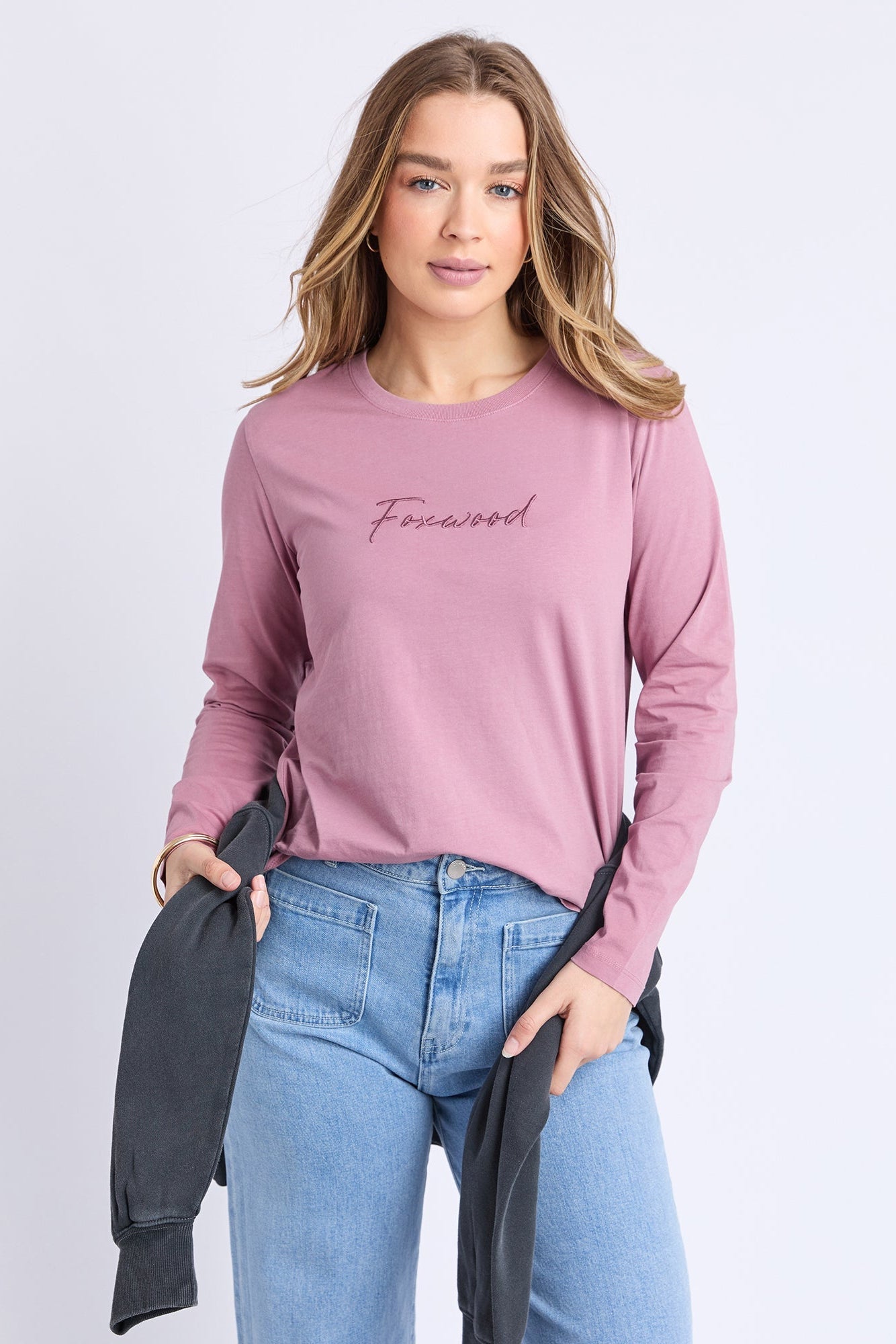Signature Long Sleeve Tee - Dusty Rose