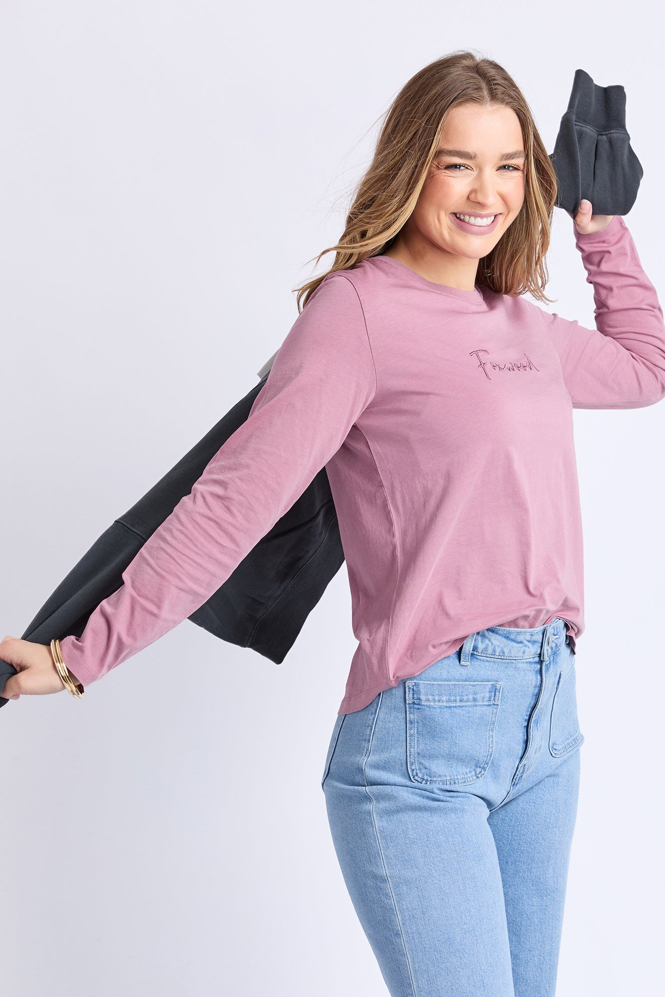 Signature Long Sleeve Tee - Dusty Rose