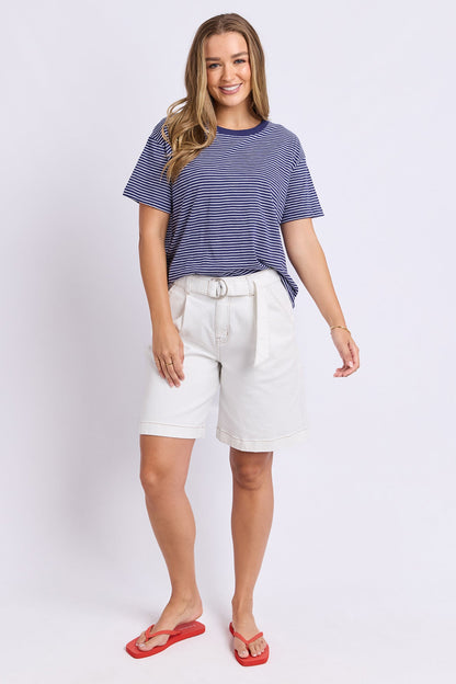 Foxwood Hutch Stripe Tee - Navy/Wht Stripe
