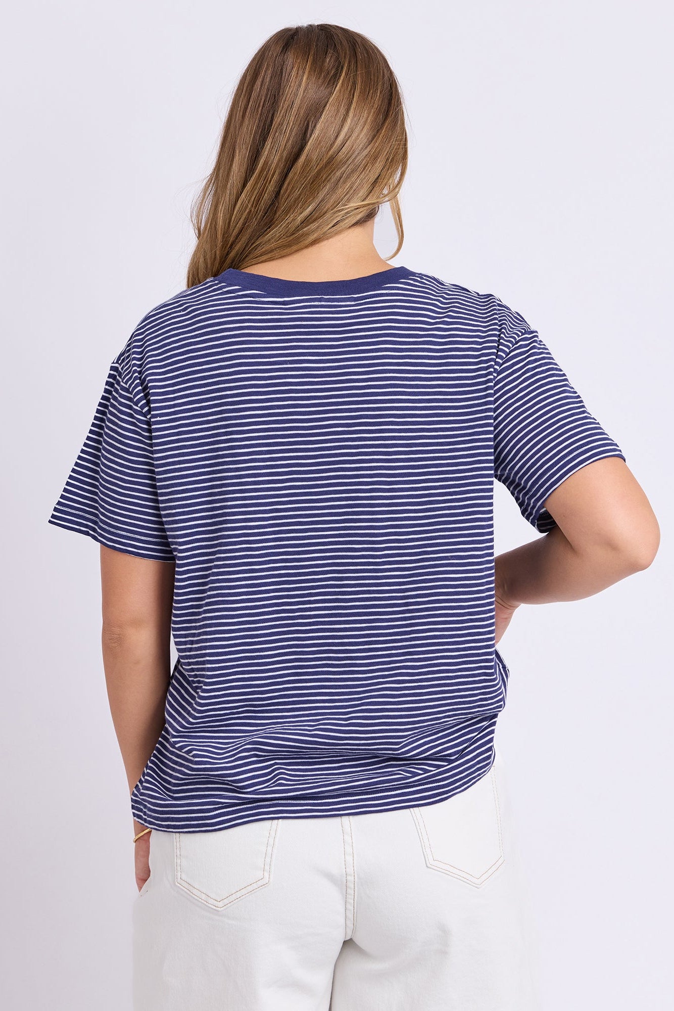 Foxwood Hutch Stripe Tee - Navy/Wht Stripe