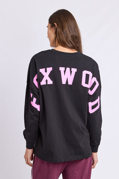 Foxwood Interval L/S Tee - Black/Neon Pink