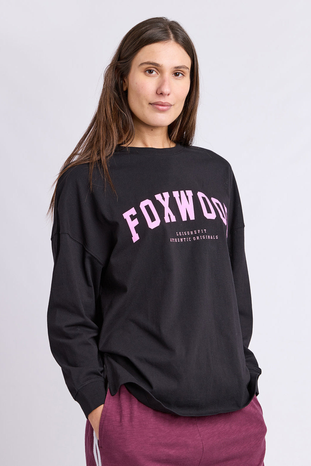 Foxwood Interval L/S Tee - Black/Neon Pink