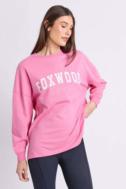 Foxwood Interval L/S Tee - Pink/White