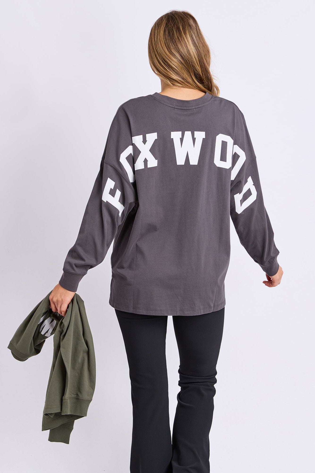 Foxwood Interval L/S Tee - Charcoal/White