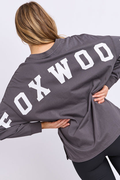 Foxwood Interval L/S Tee - Charcoal/White