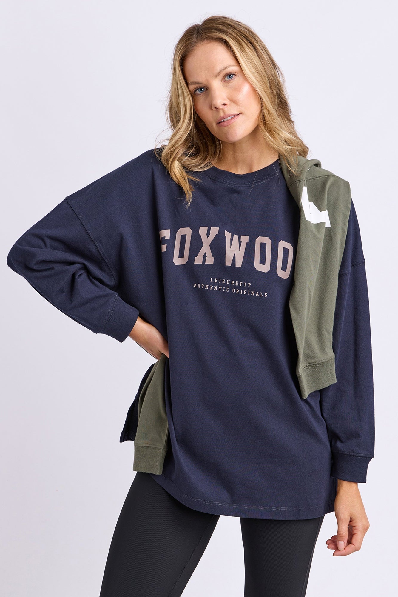 Foxwood Interval L/S Tee - Navy/Brown