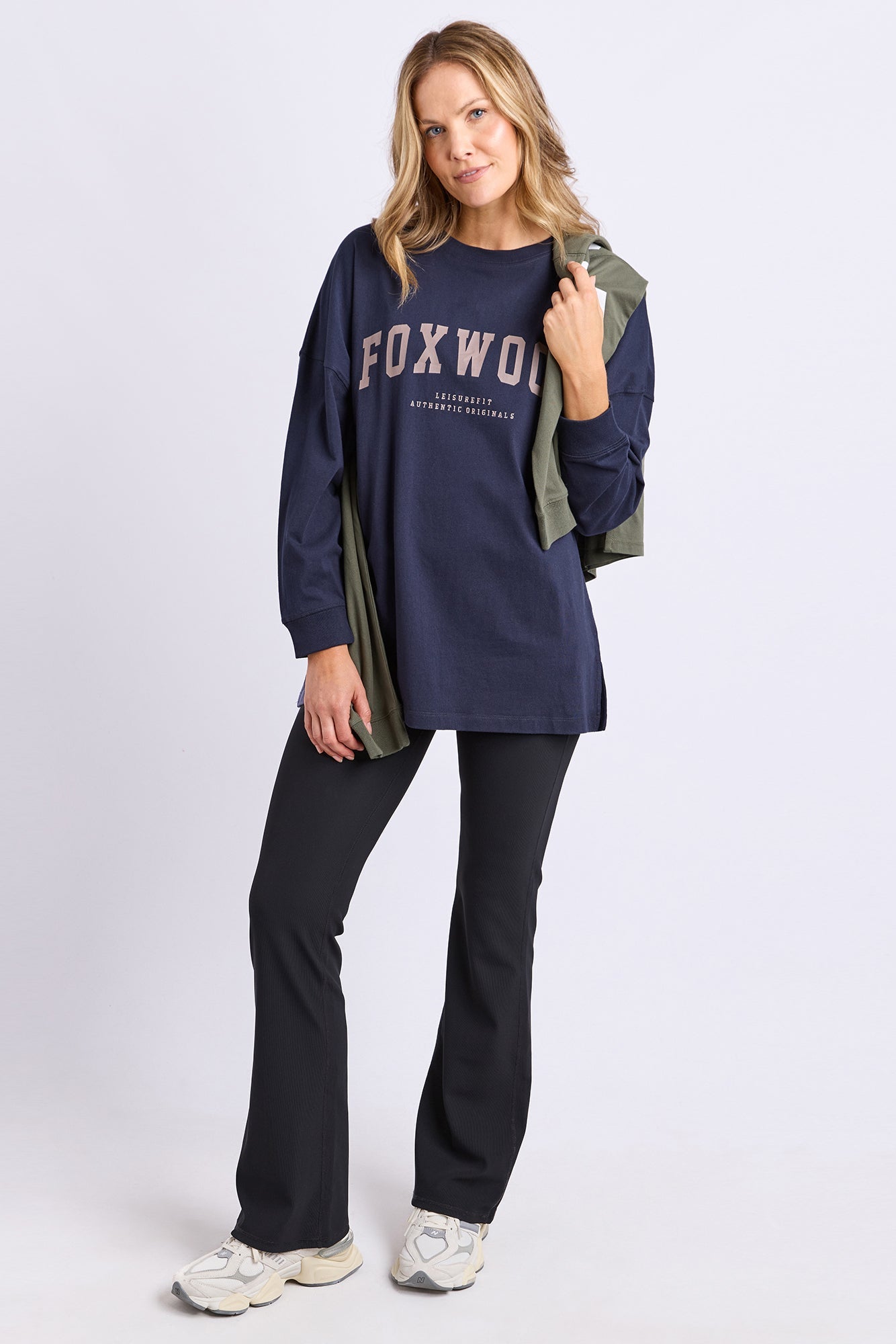 Foxwood Interval L/S Tee - Navy/Brown