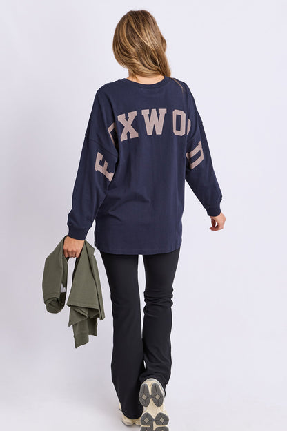 Foxwood Interval L/S Tee - Navy/Brown