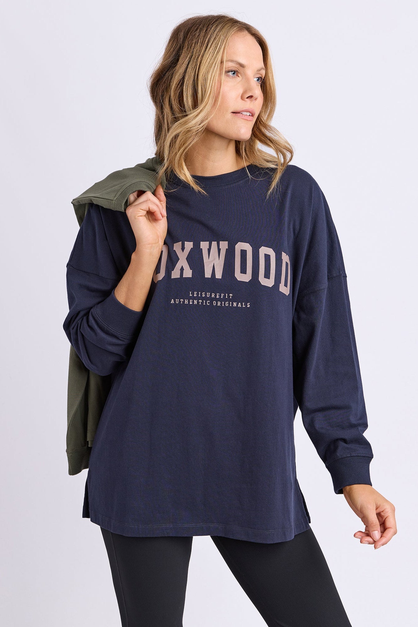 Foxwood Interval L/S Tee - Navy/Brown