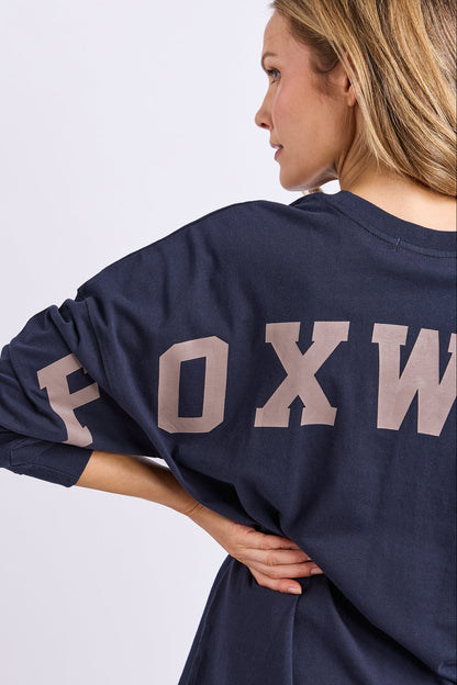 Foxwood Interval L/S Tee - Navy/Brown