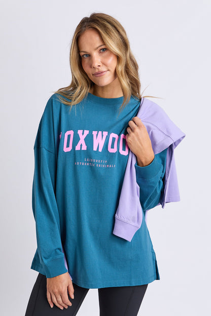 Foxwood Interval L/S Tee - Ocean/Pink