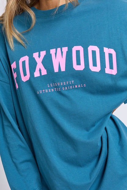Foxwood Interval L/S Tee - Ocean/Pink