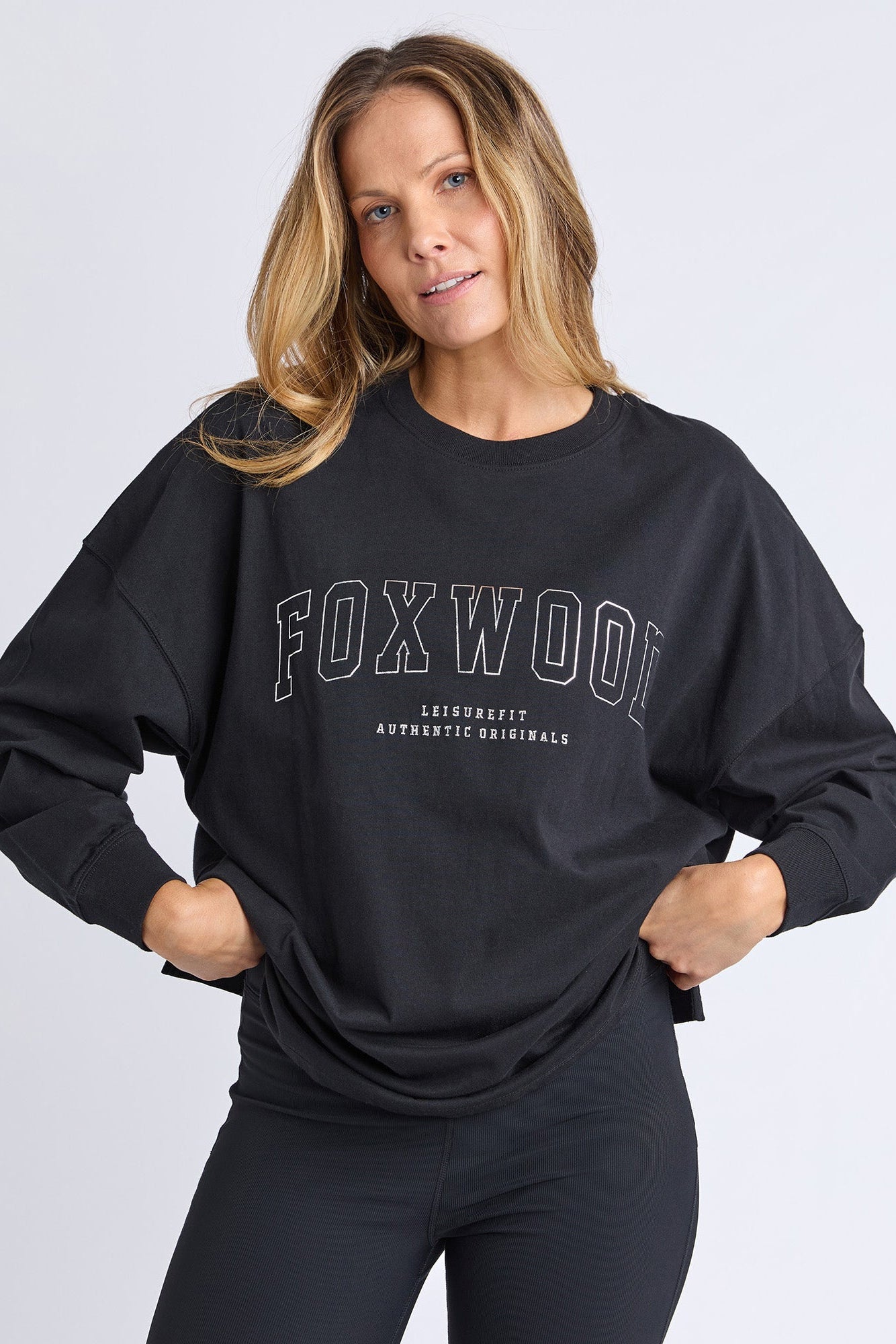 Foxwood Interval L/S Tee - Black/Silver