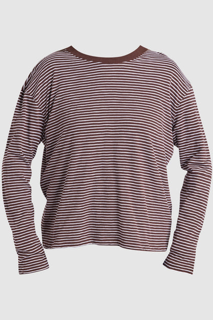 Foxwood Hutch Ls Tee - Coff/White Stripe