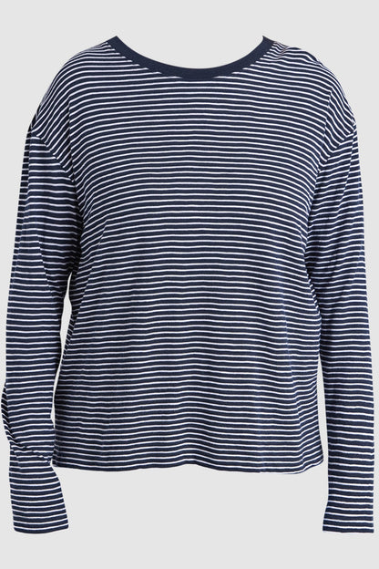 Foxwood Hutch Ls Tee - Navy/Wht Stripe