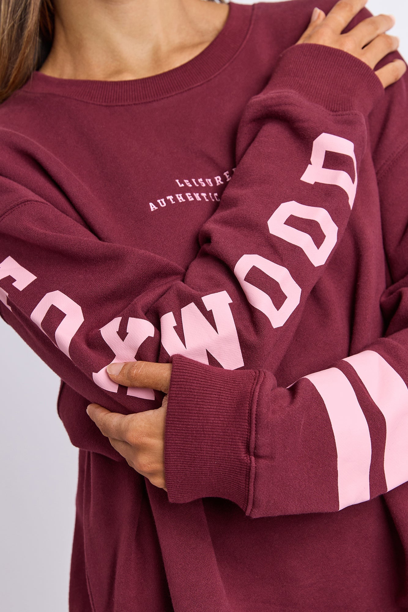 Foxwood Origin Crew - Burgandy with Pink