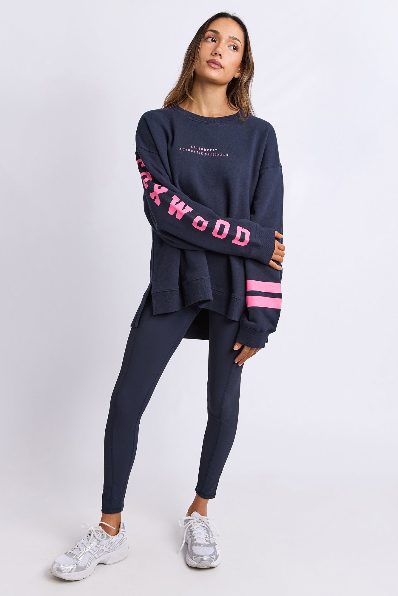 Foxwood Origin Crew - Navy with Bright Pink