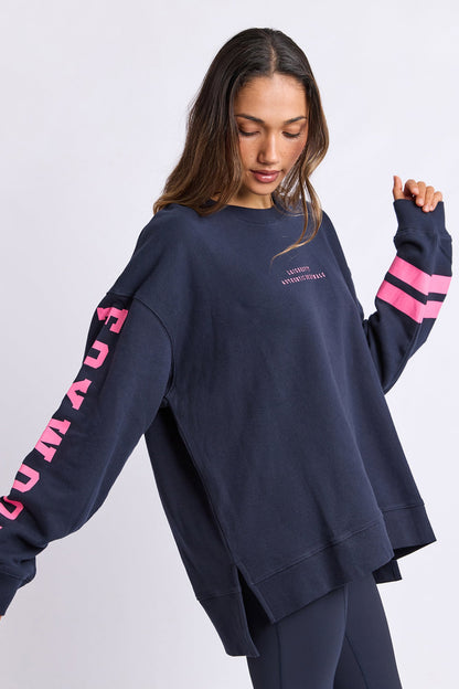 Foxwood Origin Crew - Navy with Bright Pink