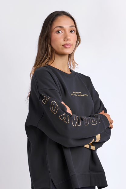 Foxwood Metallic Origin Crew - Black with Gold