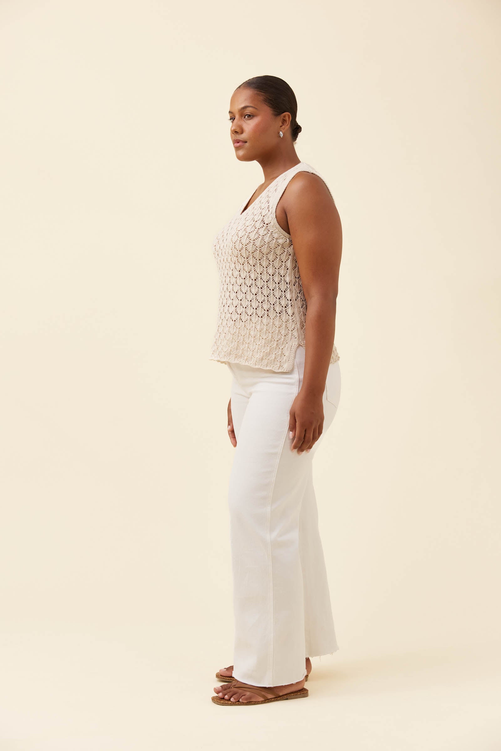 Mia Knit Top - Canvas