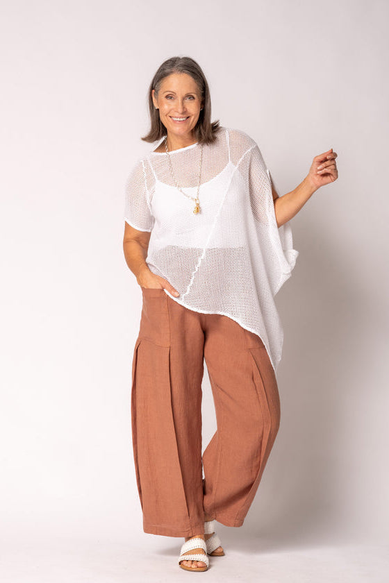 Olenna Linen Pant - Burnt Toffee