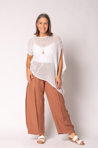 Olenna Linen Pant - Burnt Toffee