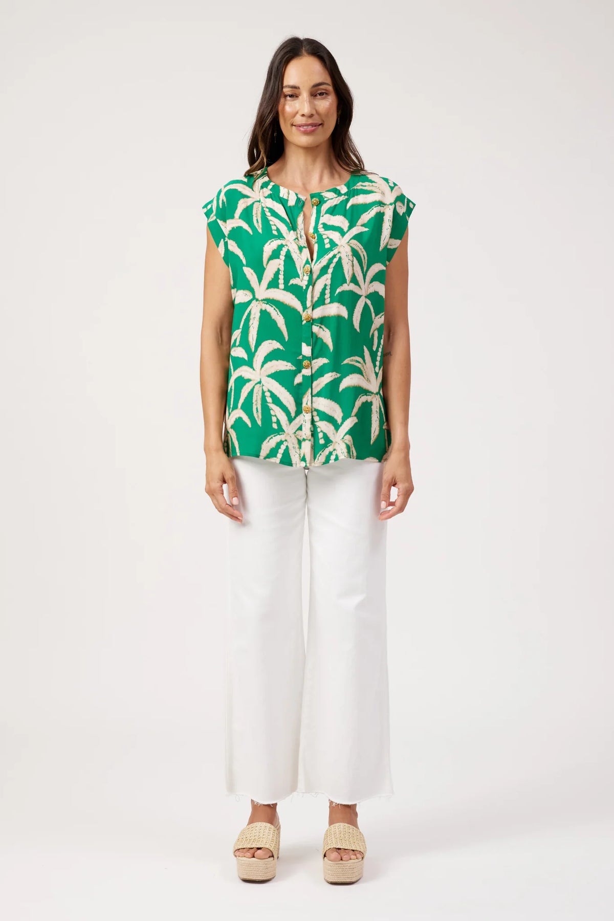Congo Button Top - Palm