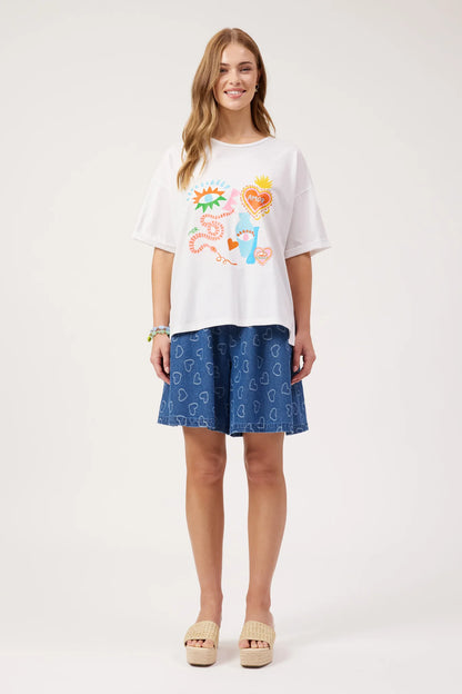 Mykonos Graphic Tshirt - White Amor