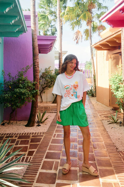 Mykonos Graphic Tshirt - White Amor