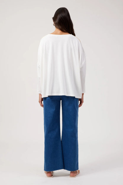 Elba Heart L/S Tshirt - White