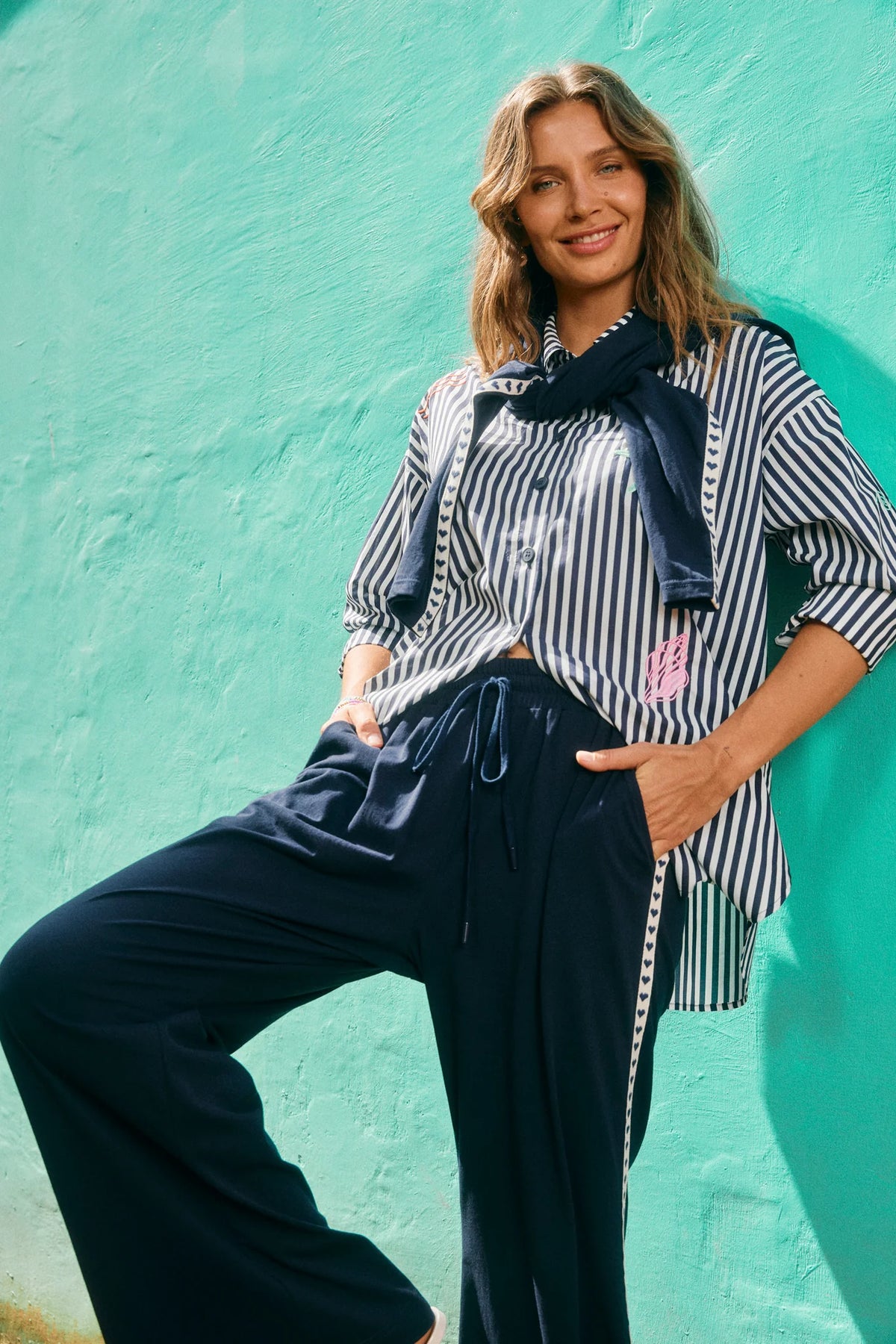 Elba Heart Pant - Navy